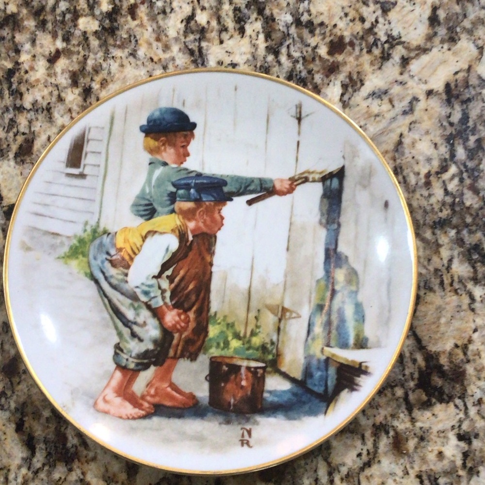 Decorative Plate with Vintage Painting